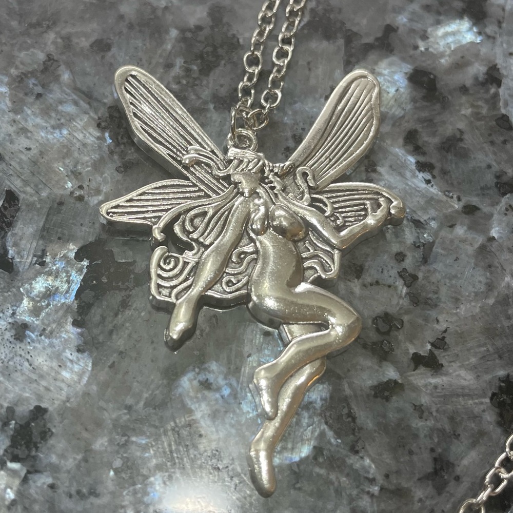 Mystical Silver Fairy Necklace